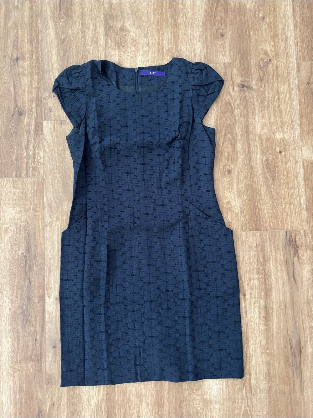 Navy lightweight textured Dress by List